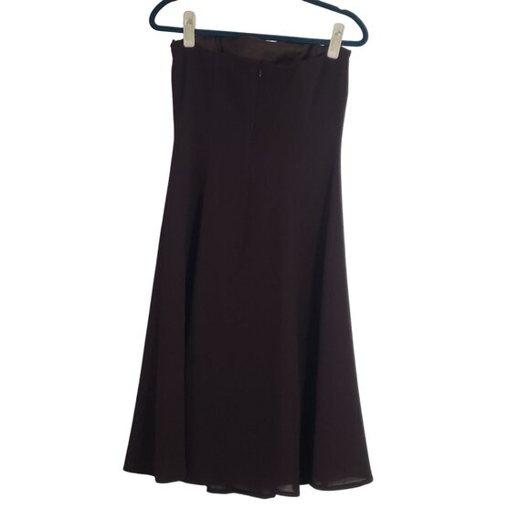 Vintage Dresses & Skirts - Vintage 90s Y2K Strapless A-Line Dress Brown Midi‎ Retro Formal Classic Timeless